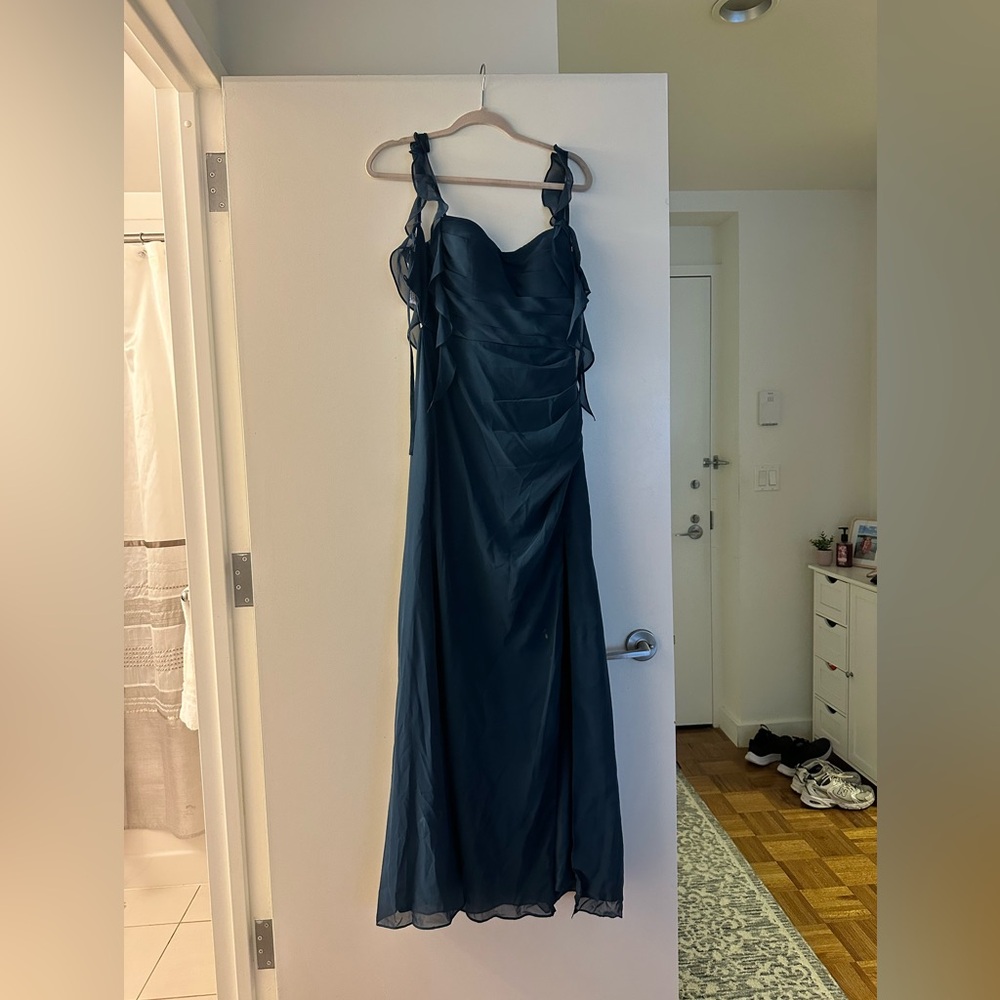 Azazie Neptune Ruffle Strap Bridesmaid Dress - Picture 2 of 9